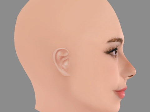 Haley Pullos Head - No Hair - Low poly head for game Modelo 3D