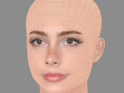 Haley Pullos Head - No Hair - Low poly head for game Modelo 3D