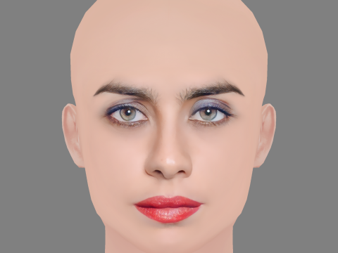 Greta Scarano Head - No Hair - Low poly head for game 3D 모델