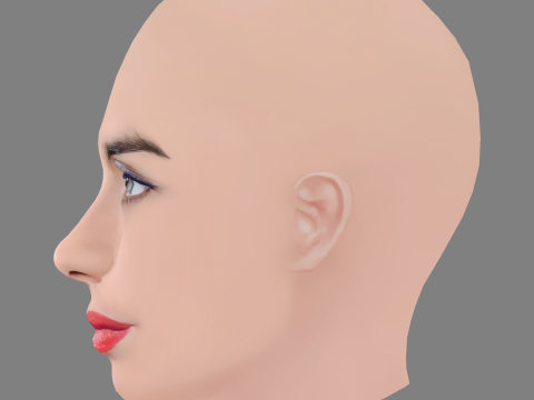 Greta Scarano Head - No Hair - Low poly head for game 3D 모델