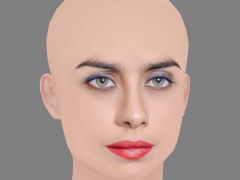 Greta Scarano Head - No Hair - Low poly head for game 3D 모델