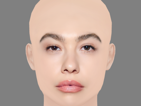 Greta Fernandez Head - No Hair - Low poly head for game 3D-Modell