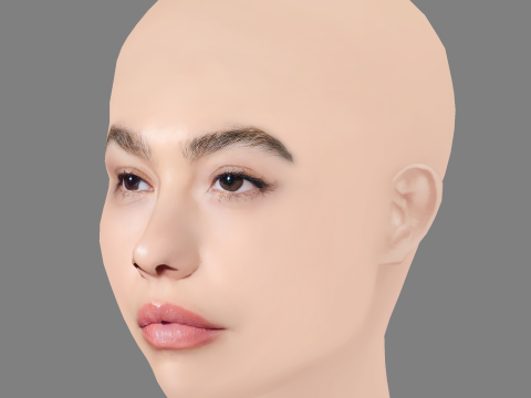 Greta Fernandez Head - No Hair - Low poly head for game 3D-Modell