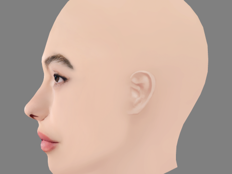 Greta Fernandez Head - No Hair - Low poly head for game 3D-Modell