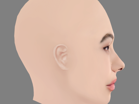 Greta Fernandez Head - No Hair - Low poly head for game 3D-Modell