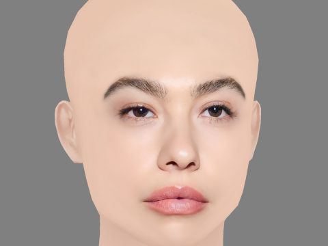 Greta Fernandez Head - No Hair - Low poly head for game 3D-Modell