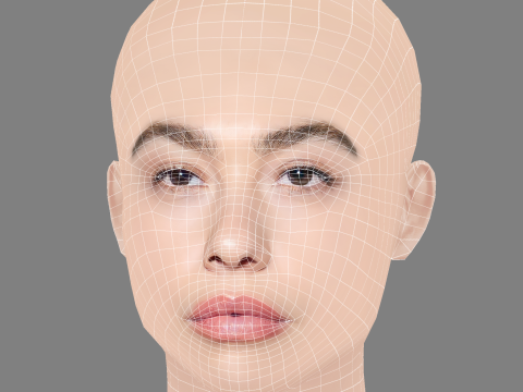 Greta Fernandez Head - No Hair - Low poly head for game 3D-Modell
