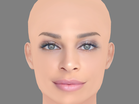 Grazi Massafera Head - No Hair - Low poly head for game 3D Model