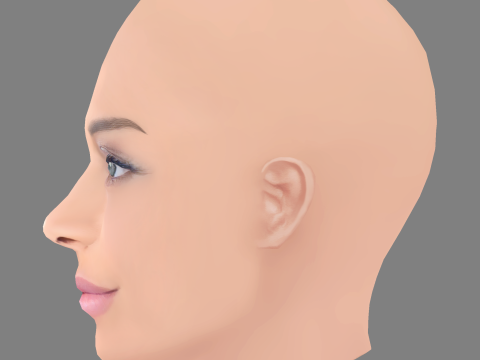 Grazi Massafera Head - No Hair - Low poly head for game 3D Model