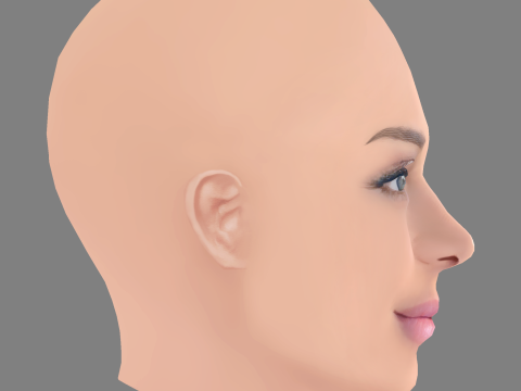 Grazi Massafera Head - No Hair - Low poly head for game 3D Model