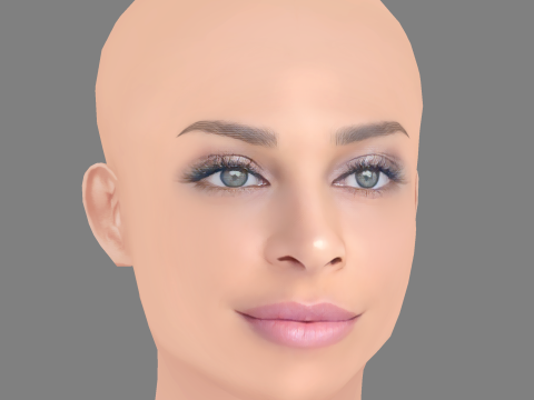 Grazi Massafera Head - No Hair - Low poly head for game 3D Model