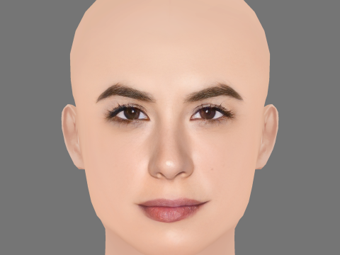 Giulia Michelini Head - No Hair - Low poly head for game 3D-Modell