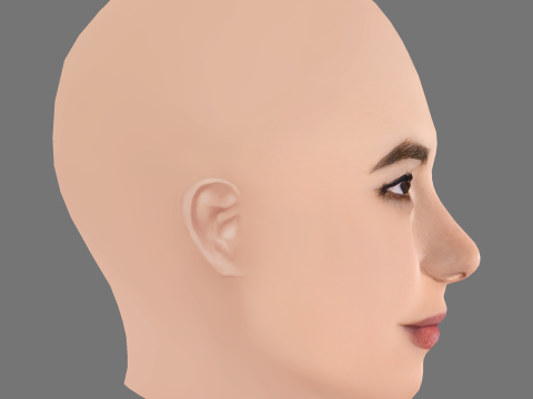Giulia Michelini Head - No Hair - Low poly head for game 3D-Modell