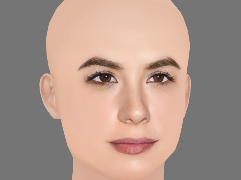 Giulia Michelini Head - No Hair - Low poly head for game 3D-Modell