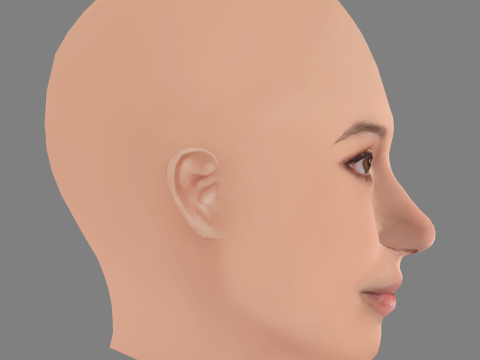Gideon Adlon Head - No Hair - Low poly head for game Model 3D