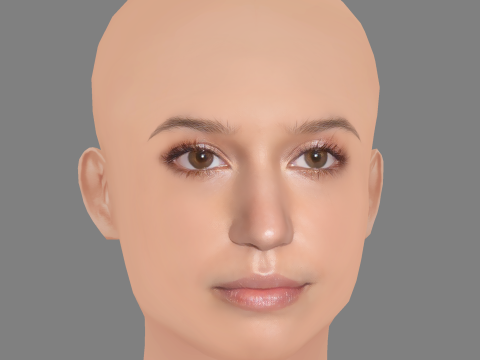 Gideon Adlon Head - No Hair - Low poly head for game Model 3D