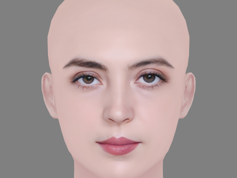 Garance Marillier Head - No Hair - Low poly head for game Model 3D