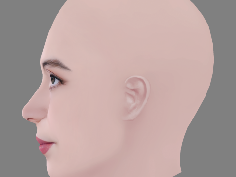 Garance Marillier Head - No Hair - Low poly head for game Model 3D