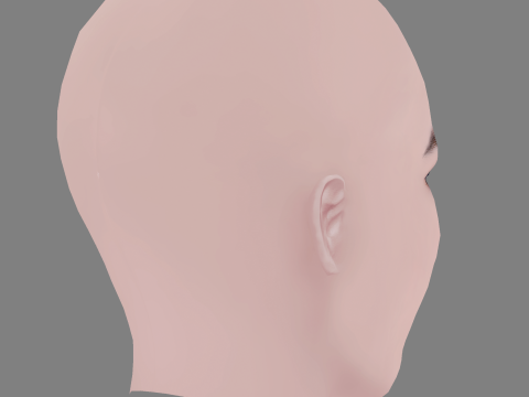 Garance Marillier Head - No Hair - Low poly head for game Model 3D
