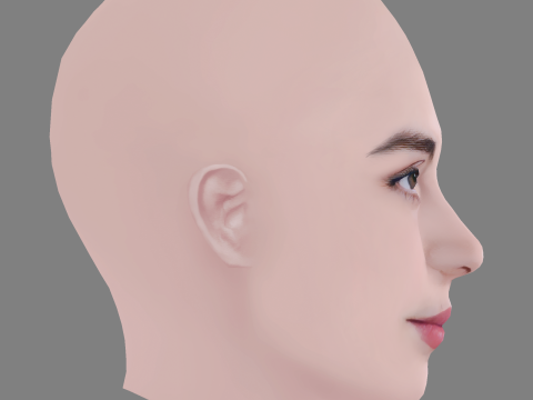 Garance Marillier Head - No Hair - Low poly head for game Model 3D