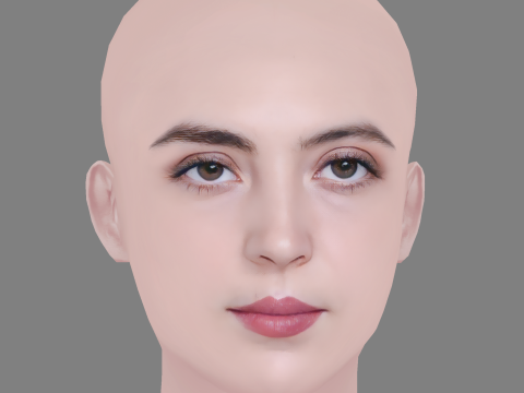 Garance Marillier Head - No Hair - Low poly head for game Model 3D