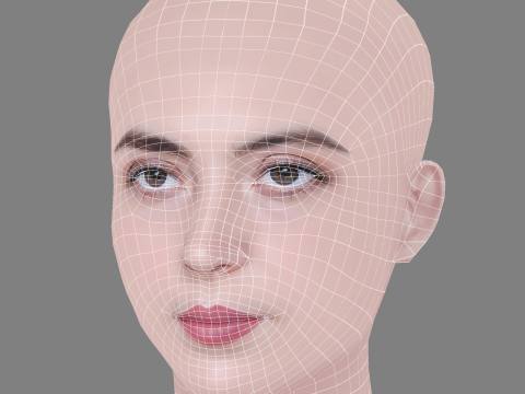 Garance Marillier Head - No Hair - Low poly head for game Model 3D