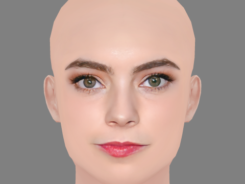 Freya Tingley Head - No Hair - Low poly head for game Modèle 3D