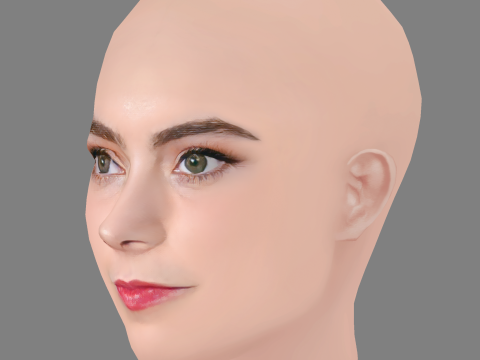 Freya Tingley Head - No Hair - Low poly head for game Modèle 3D