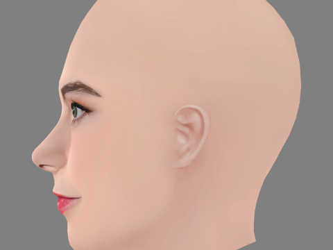 Freya Tingley Head - No Hair - Low poly head for game Modèle 3D