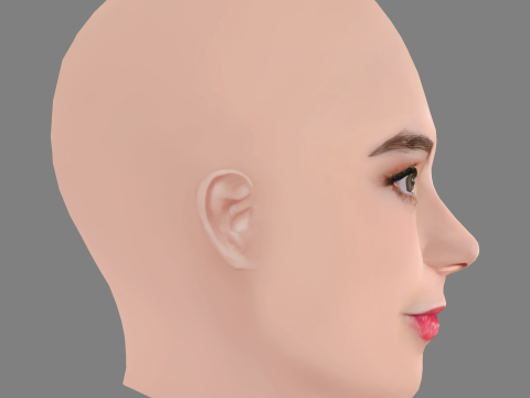 Freya Tingley Head - No Hair - Low poly head for game Modèle 3D