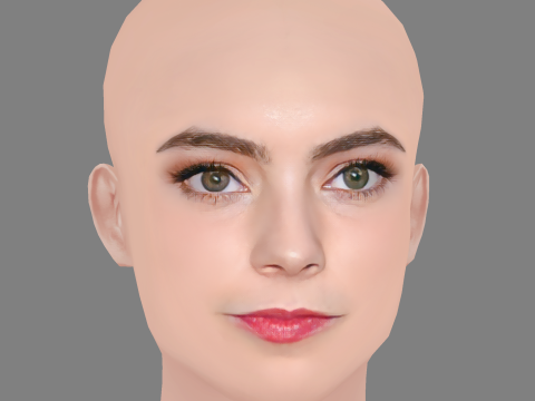 Freya Tingley Head - No Hair - Low poly head for game Modèle 3D