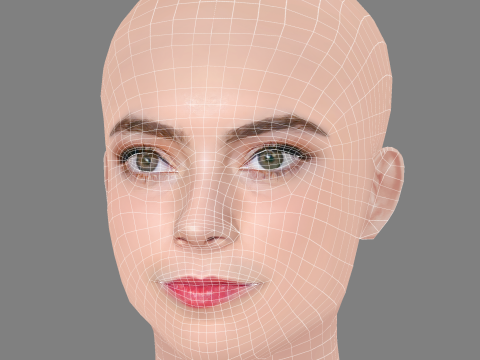 Freya Tingley Head - No Hair - Low poly head for game Modèle 3D