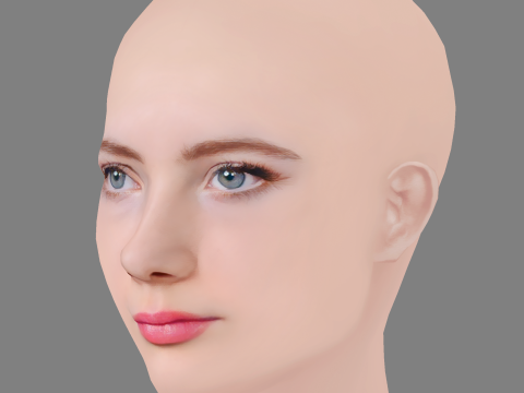 Freya Allan Head - No Hair - Low poly head for game Model 3D