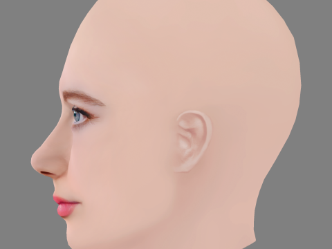 Freya Allan Head - No Hair - Low poly head for game Model 3D