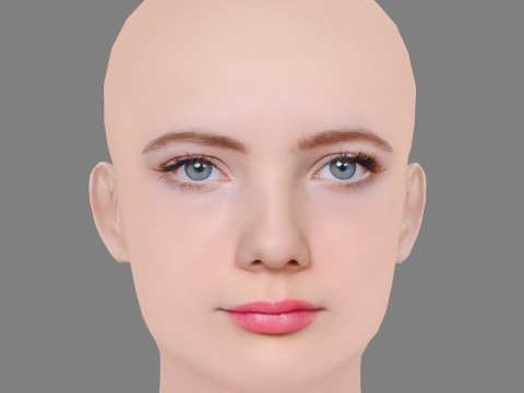 Freya Allan Head - No Hair - Low poly head for game Model 3D