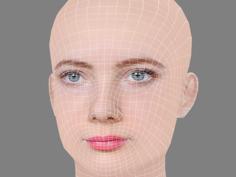 Freya Allan Head - No Hair - Low poly head for game Model 3D