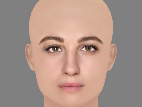 Francesca Inaudi Head - No Hair - Low poly head for game 3D-Modell