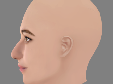 Francesca Inaudi Head - No Hair - Low poly head for game 3D-Modell