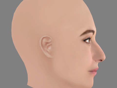 Francesca Inaudi Head - No Hair - Low poly head for game 3D-Modell