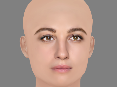 Francesca Inaudi Head - No Hair - Low poly head for game 3D-Modell