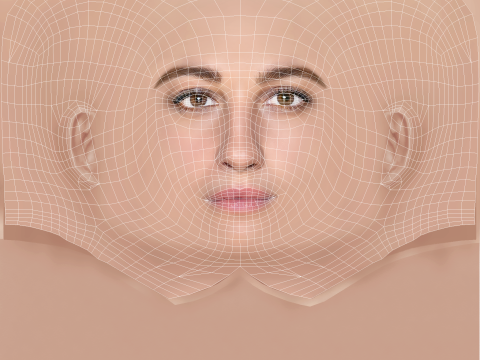 Francesca Inaudi Head - No Hair - Low poly head for game 3D-Modell