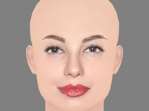 Francesca Chillemi Head - No Hair - Low poly head for game Modelo 3D