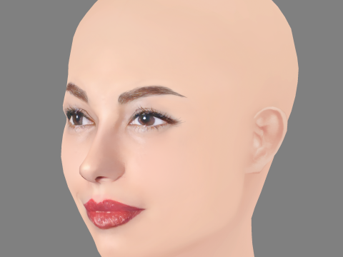 Francesca Chillemi Head - No Hair - Low poly head for game Modelo 3D