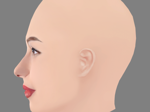 Francesca Chillemi Head - No Hair - Low poly head for game Modelo 3D