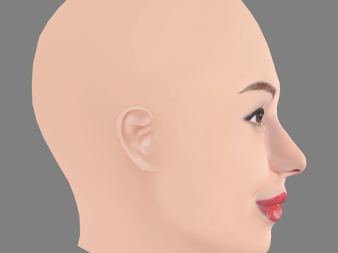 Francesca Chillemi Head - No Hair - Low poly head for game Modelo 3D