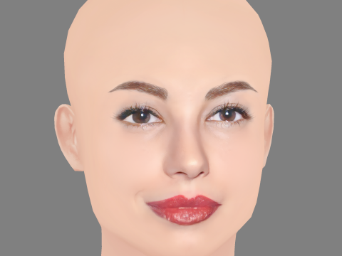 Francesca Chillemi Head - No Hair - Low poly head for game Modelo 3D