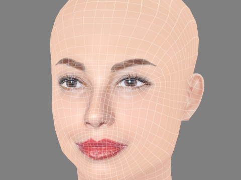Francesca Chillemi Head - No Hair - Low poly head for game Modelo 3D