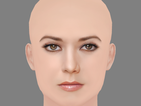 Fernanda Castillo Head - No Hair - Low poly head for game Modèle 3D