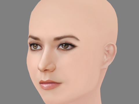 Fernanda Castillo Head - No Hair - Low poly head for game Modèle 3D