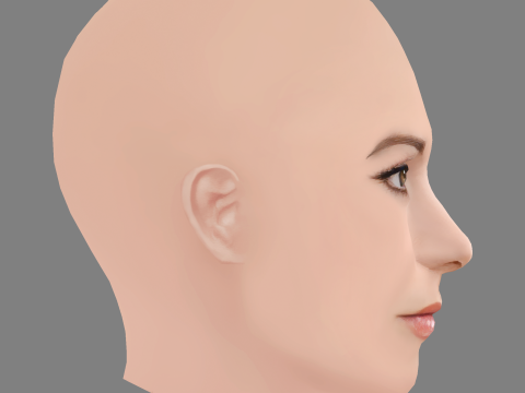 Fernanda Castillo Head - No Hair - Low poly head for game Modèle 3D